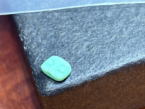 Myanmar Yellow Dragon Jade Green Porcelain Buddha Looking Behind the Clouds 9 8x6 9x3 5mm