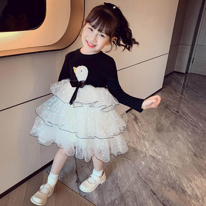 Girls spring and autumn princess dress baby foreign style children's dress long-sleeved early autumn cake skirt little girl fashion skirt