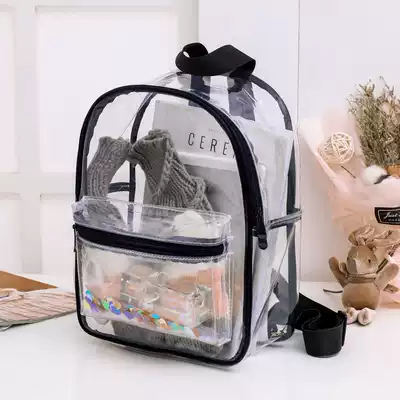 Customizable LOGO outdoor waterproof backpack Student transparent backpack Book storage bag Travel bag finishing bag