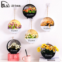  Nordic creative ins style wall decorations Fake flower wall hanging wall decoration Living room wall Bedroom room wall hanging decoration