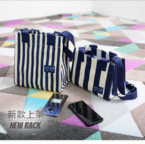 New light skew satchel Mimi handbag student lunch bag Lunch Bag SINGLE SHOULDER WATERPROOF STRIPED CANVAS BAG