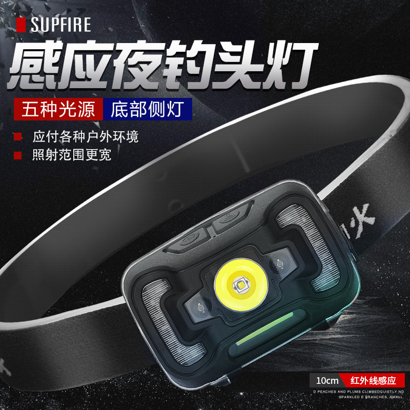 Shenhuo HL16 induction headlamp Strong light super bright head-mounted rechargeable led Ultra-light small outdoor fishing night fishing