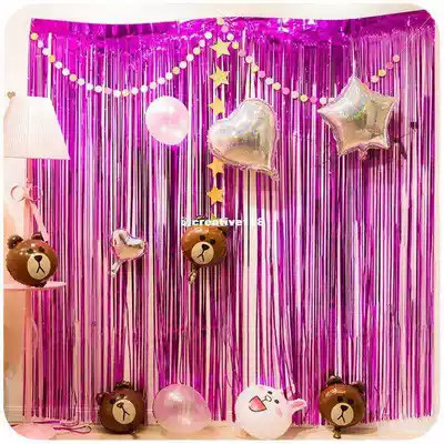 2 Meters Gold Rose gold Foil Fringe Tinsel Curtain Tassel Ga