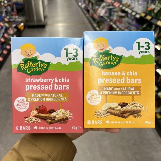 澳洲Rafferty's Garden婴儿童水果奇亚籽燕麦棒饼干1岁+宝宝零食