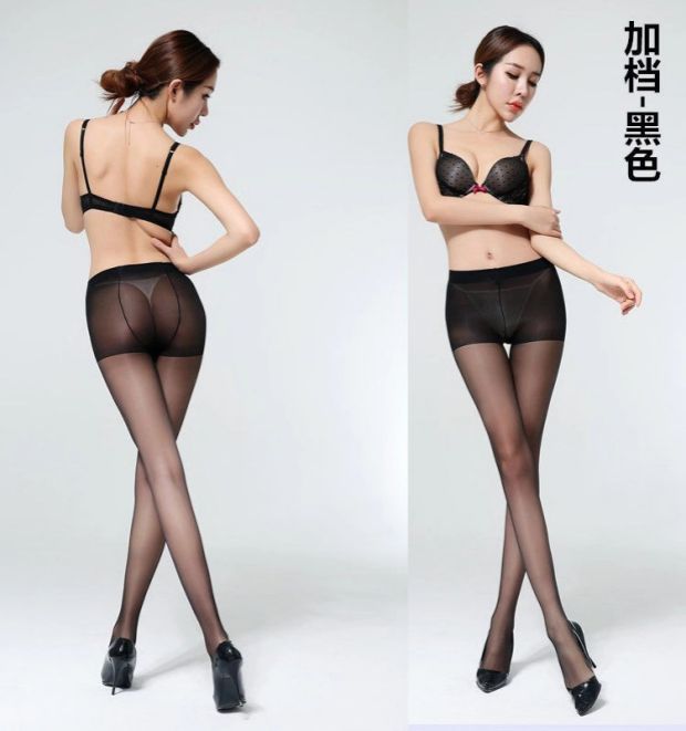 Stockings nữ mỏng phần quần lót màu sắc chống móc lụa siêu mỏng mùa hè và mùa thu mô hình vớ đen gợi cảm vô hình XL tất dài qua đầu gối cho nữ