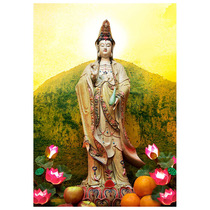 Guanyin Bodhisattva portrait Guanyin master photo paper double-sided plastic seal waterproof and wipeable home worship Buddha painting