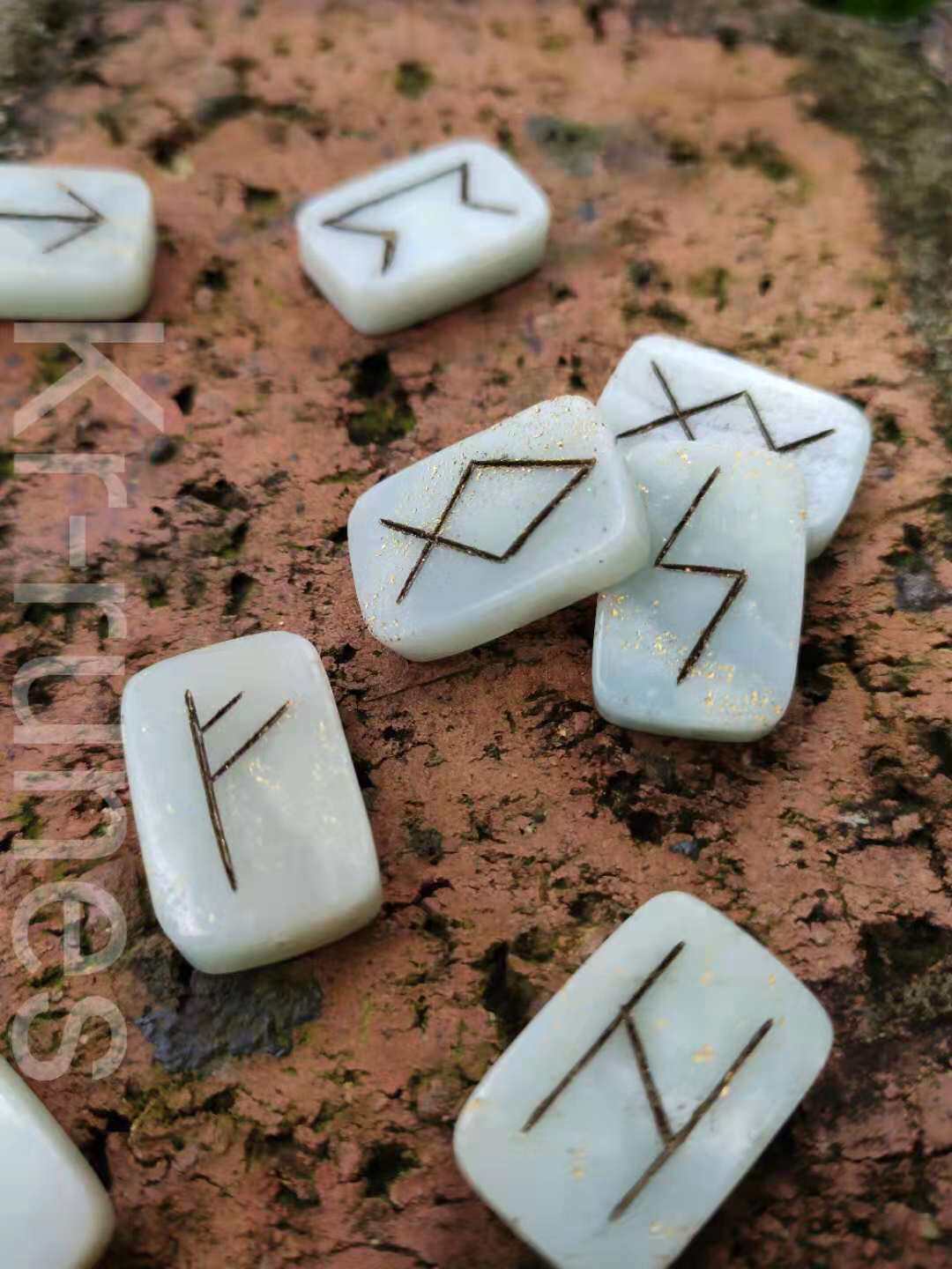 Alchemy Road - Natural Amazon Stone runes such as Nestone Nordic Lune stone hand made