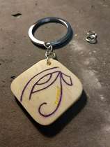 Lotus Eye Egypt civilization bone piece key buckle suspension buckle deliberately made old (spot)