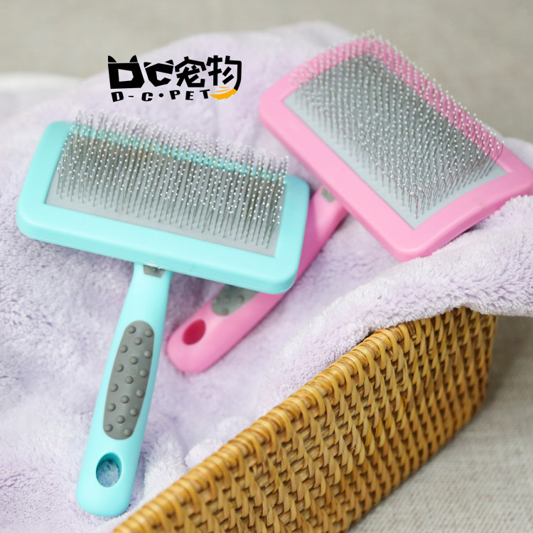 Taiwan ship scookeeper with no pain soft needle open knot pooch with fur comb pet cat to float hairbrush Black Magic Woman