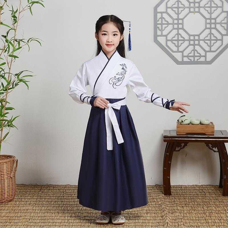 trà cho trẻ em váy biểu diễn các môn đệ mầm non trang phục cổ xưa Han quần áo cai trị nam và học sinh trung học quốc gia của phụ nữ đặt quần áo hiệu suất trẻ em.