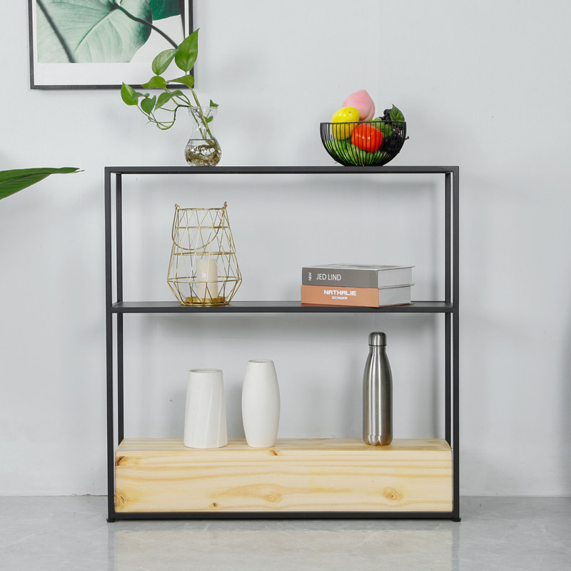 Modern minimalist porch table wrought iron living room decoration porch table multi-layer rack porch cabinet Nordic bookshelf against the wall
