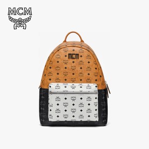 MCM STARK VISETOS MIX 拼接色中号大容量双肩包