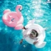 Net đỏ bơm hơi trẻ em bơi vòng phim hoạt hình flamingo cua nam và nữ chỗ ngồi gắn kết thiết bị bơi dày phao chống lật cho bé Cao su nổi
