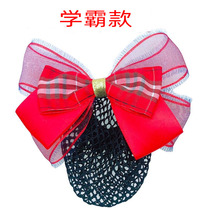 British Academy style red Big Bow girl hair accessories childrens headgear stage performance hairclip hair curler net pocket
