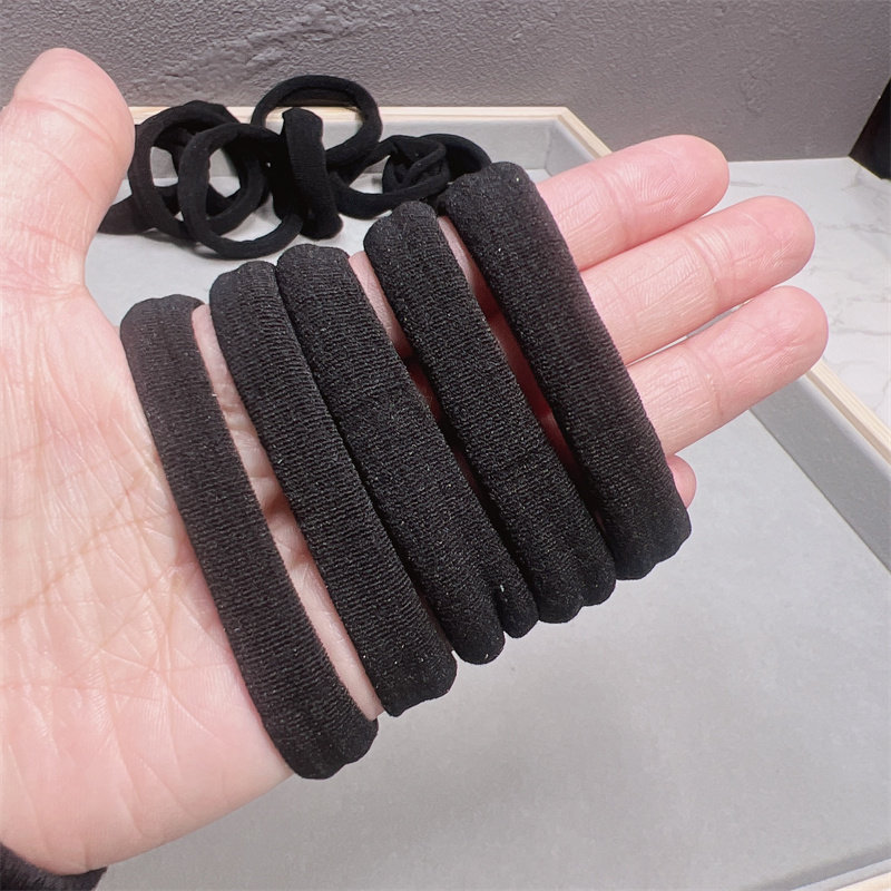 Black seamless rubber band hair circle girl with coarse hair tied hair cord hair cord children have great elasticity