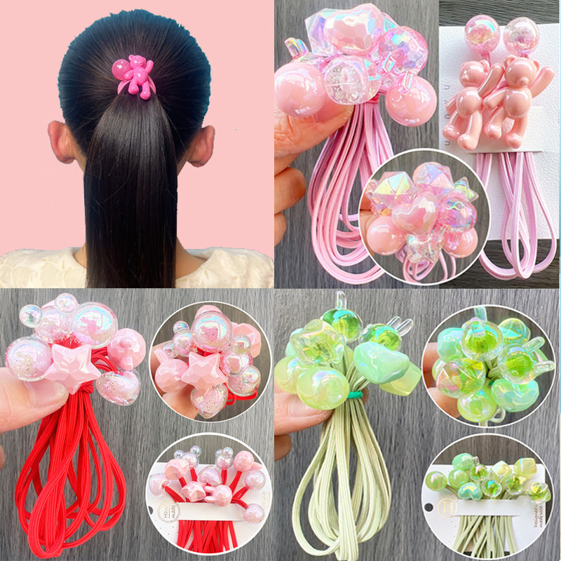Children rubber gluten hair ring long hair ring case Baby Hair Ring Hair Accessories High Elasticity Durable Without Injury Hair Ring Student Zama Tail