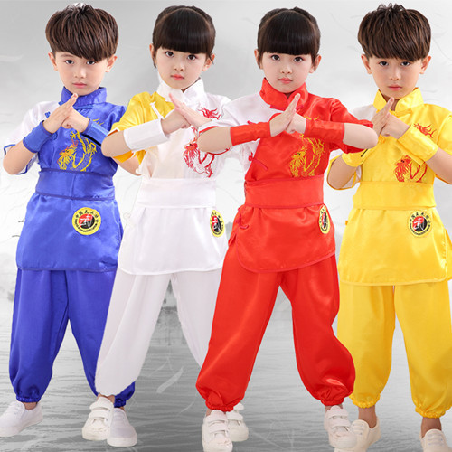 Boys Martial arts Kungfu & Tai-Chi Uniforms for Girls Children martial arts clothing primary school growth short sleeve children Chinese kung fu training clothes boys and girls children dance performance clothes