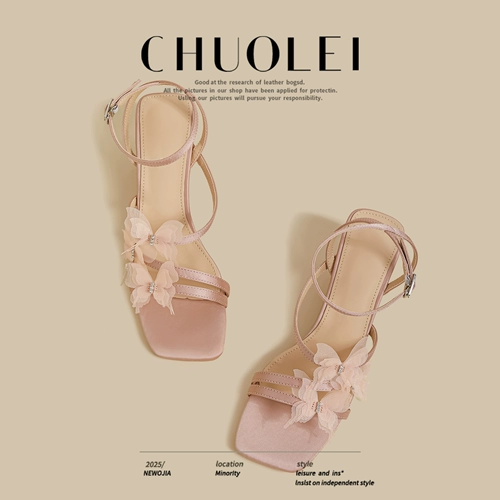 Сандалии, обувь, летняя розовая подходит с юбкой с бантиком, туфли на высоком каблуке, французский стиль, против усталых ног, тонкий ремешок