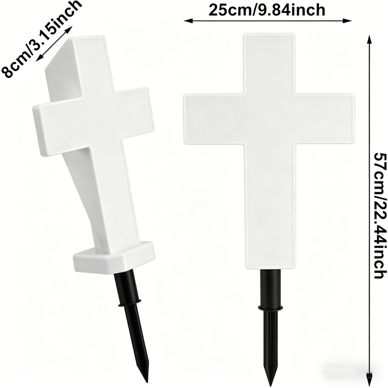 Amazon's Best-Selling Outdoor Solar-Powered Cross-Shaped Lawn and Cemetery Light, Solar-Powered Led Graveyard Stake Light