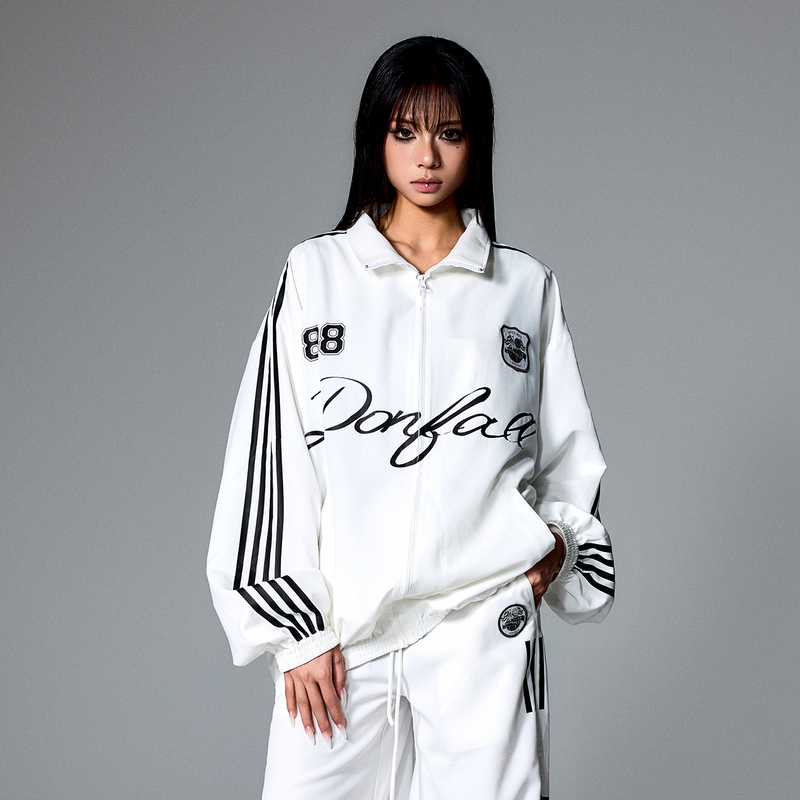 Donfall Dream Series Printed Sports Jacket for Men and Women, New American Retro Casual Coach Jacket