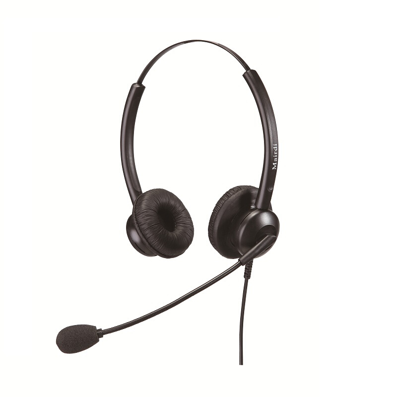 MAIRDI MRD308NC Noise Reduction Phone Headset Headset Headset Attendant Black Binaural QD Without Wire