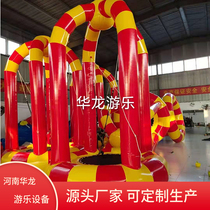Inflatable childrens indoor scenic spot stalls Net Red Bouncing bed net trampoline single sports bungee amusement equipment
