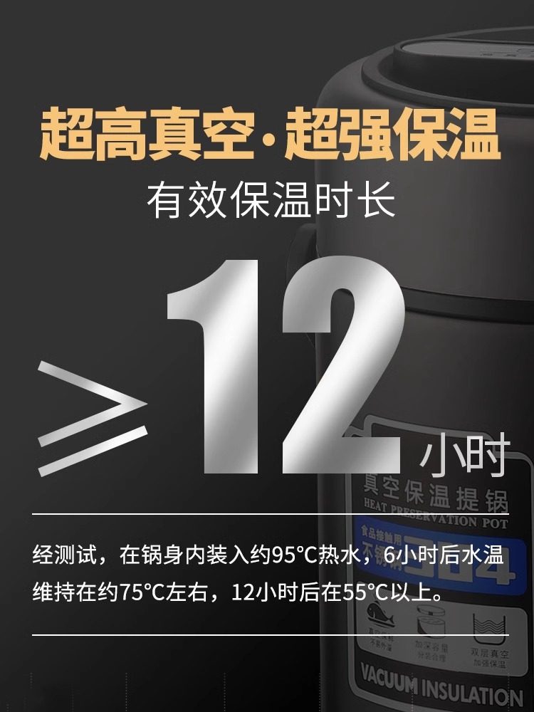 Stainless Steel Insulated Lunch Box Can Be Heated in a Microwave Oven, No Need to Plug in for Office Workers, Lunch Box with 24-Hour Long-Lasting Insulation