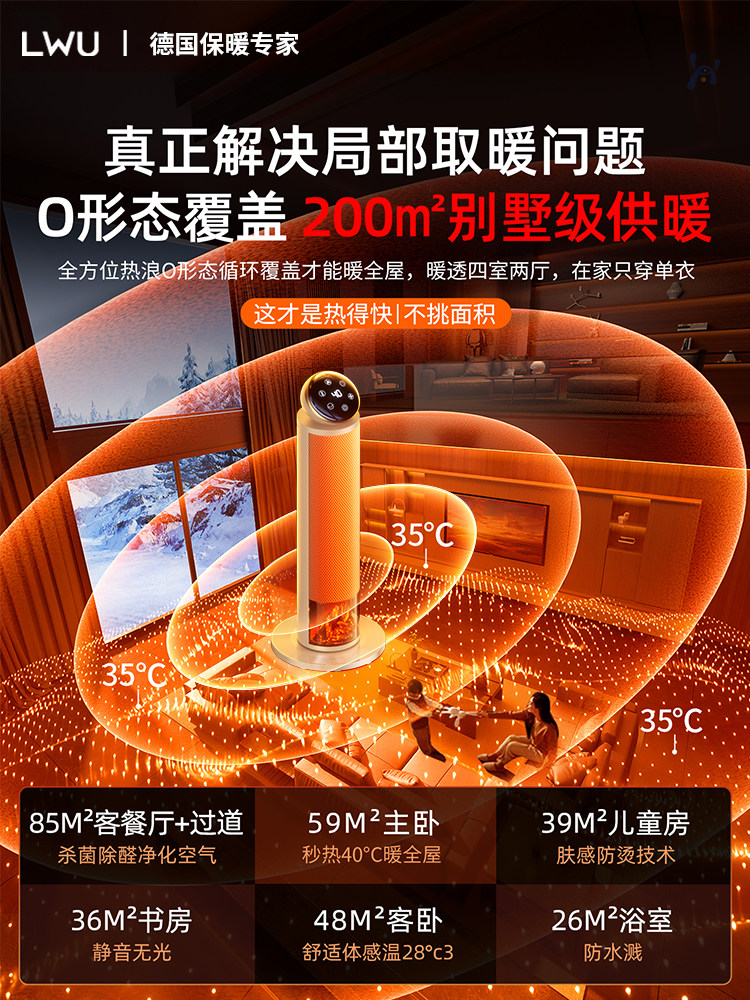 Heater 2025 New Model, Home Office Hand Warmer, Whole House Large Area Fast Heating, Energy Saving and Electricity Saving