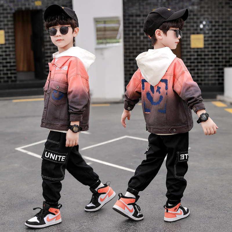Children's suits boys' autumn suits 2022 new western style boys spring and autumn handsome clothes Korean version three-piece tide