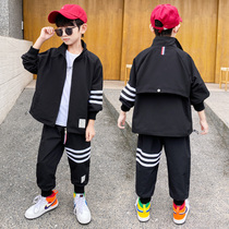 Childrens clothing boy autumn clothing suit 2021 new handsome young children CUHK child two sets of handsome gas casual Korean version tide