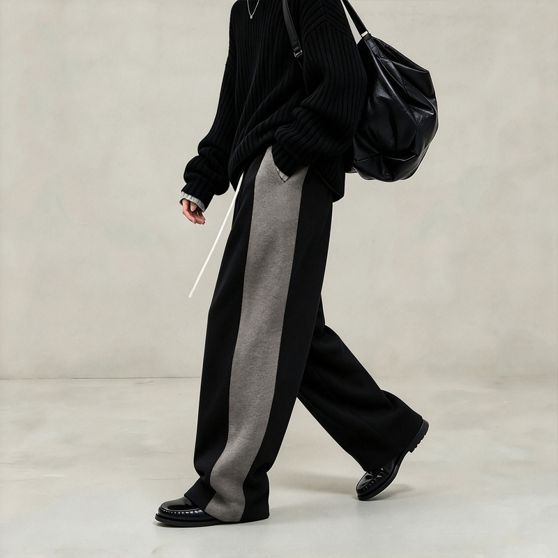 26 Fog Miki Essentials Patchwork Trendy Brand Autumn and Winter Men's Loose Straight-Leg Sweatpants Sports Long Pants