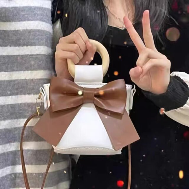 Summer New DIY Bow-Knot Bucket Bag Trendy LAOSHU Handmade Weaving Material Kit Gift for Girlfriend