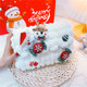 Christmas-Themed Cream Bean Bag Handmade Knitting Bag DIY Yarn Ball Material Kit LAOSHU Gift for Girlfriend