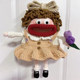 Tulip Girl Sausage Mouth Phone Bag Handmade DIY Crochet Cute Yarn Ugly-Cute Doll Gift for Best Friend