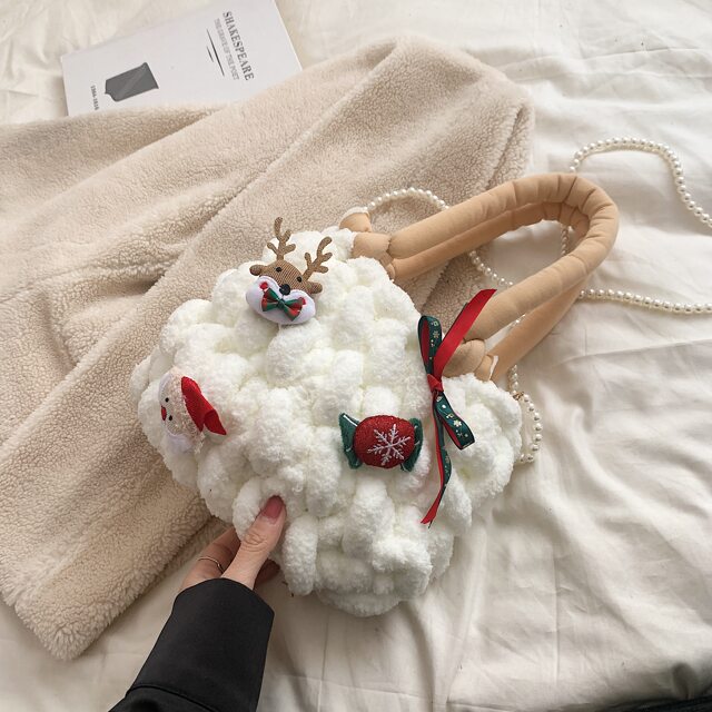 Christmas Marshmallow Cloud Bag Handmade Knitted Bag LAOSHU Strawberry Bear DIY Material Kit Gift for Girlfriend