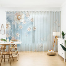 Customized semi-full blackout curtain curtain curtain partition curtain bedroom living room bay window Nordic simple crystal flower