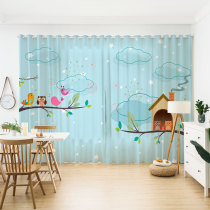 Customized childrens cartoon curtain curtain blackout bay window balcony boy boy bedroom partition living room owl
