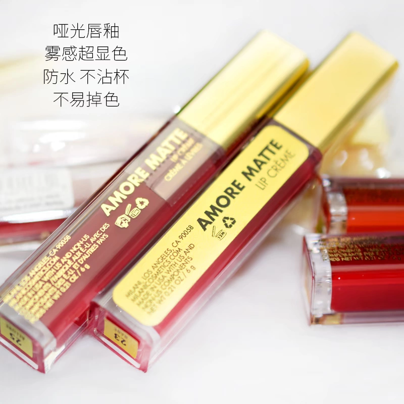 Milani lip glaze 12 mờ lỏng dưỡng môi lip glaze dưỡng ẩm giữ bóng son bóng giữ ẩm lâu dài không dễ bị mất màu 35 - Son bóng / Liquid Rouge