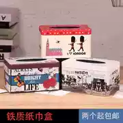 2018 sắt đơn giản giấy phong cách xe hơi châu Âu nhà thời trang hộp sắt sáng tạo phòng khách nhỏ mô hộp