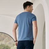 Комфортная мягкая футболка для отдыха, круглый воротник