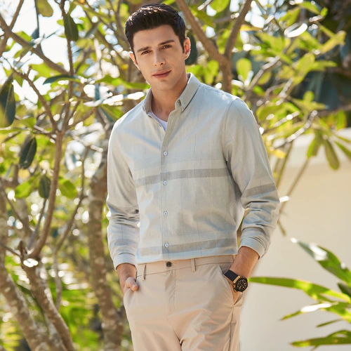 Хлопковая трендовая рубашка, коллекция 2021, осенняя