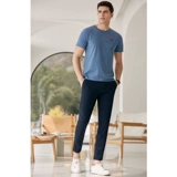 Комфортная мягкая футболка для отдыха, круглый воротник