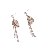 Sanfu Retro Autumn Leaf Long Earrings Pair Retro Elegant Jewelry Earrings Earrings Accessories 836554