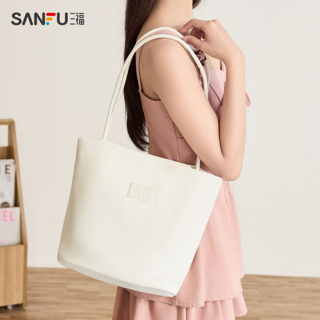 Sanfu Tote Bag Women's Spring Idyllic Holiday Style ຄວາມອາດສາມາດຂະຫນາດໃຫຍ່ Puppy Doll Armpit Bag Cute Shoulder Bag 483574