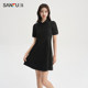 Sanfu Dress 2024 New Summer Petal Collar Skirt Polo Skirt Small A-Line Short Waist Skirt Women's Clothes