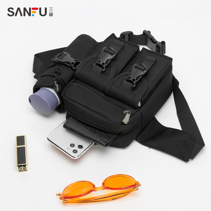 Sanfu 2020 womens xu hướng mùa xuân rắn thể thao màu ngụy trang túi eo túi ngực dốc túi giản dị womens túi 423.608