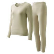 Sanfu Womens Winter Cationic Round Neck Underwear Set Zhaijia Soft Slim Tops and Pants for Women 833451