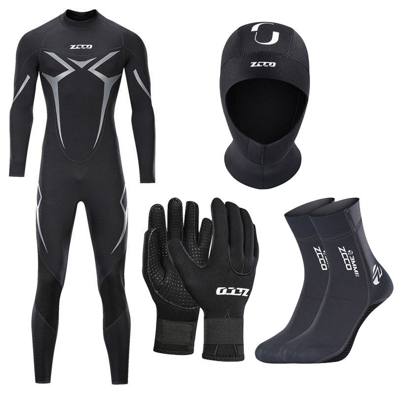 1 5 3MM anti - cold coat thickens large cocks and costumes for men and women long sleeves warm coach swimsuit