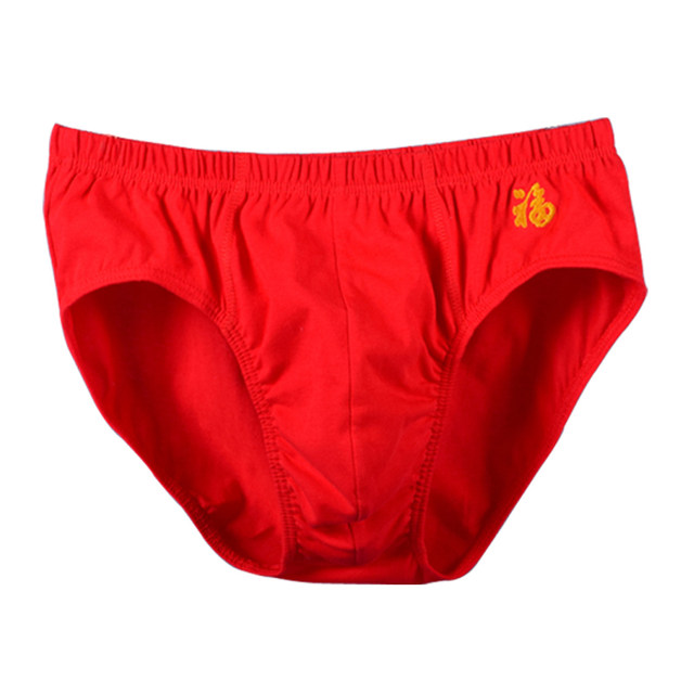 Jianjiang ແທ້ Dahong 100% ຝ້າຍໄວຫນຸ່ມສາມຫຼ່ຽມກາງແອວ underwear ຝ້າຍບໍລິສຸດພໍ່ສັ້ນ