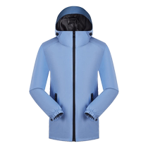 Customized windbreaker with logo embroidery and printed pattern. Customized work clothes. Customized jacket for autumn and winter.